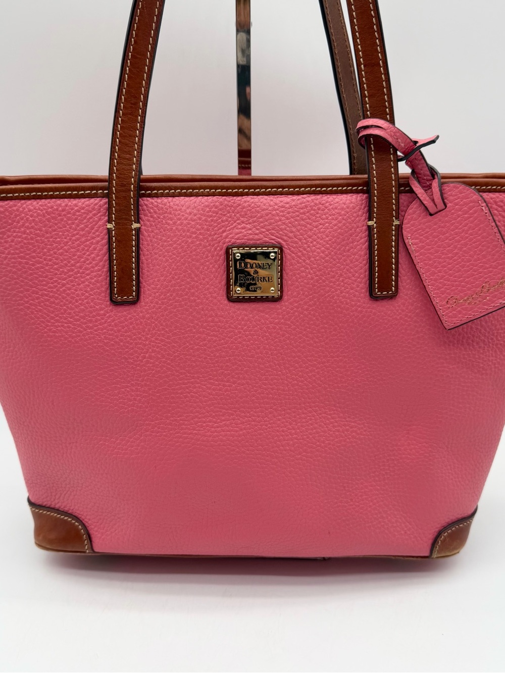 Dooney & Bourke Charleston Leather Tote Shoulder Bag Charm Bubble Gum Zip Large - Picture 3 of 14